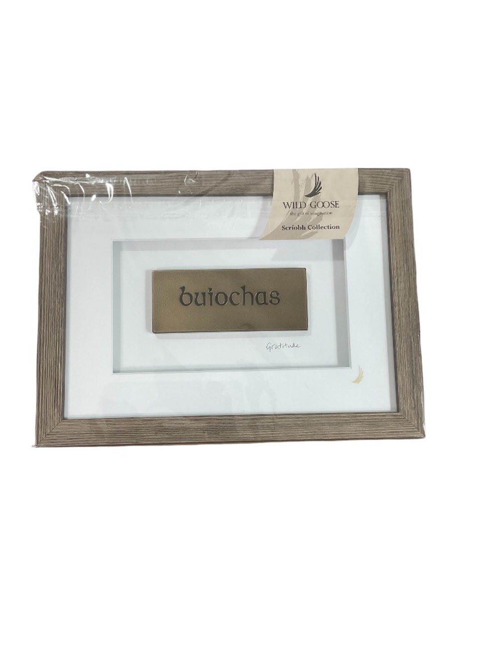 Wild Goose Studio Scriobh Buiochas Gratitude Framed Art Ireland NIP 11.5”x8.5”x1